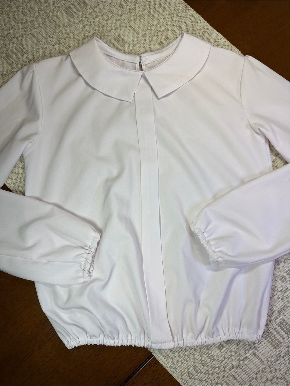 Girls’ White Peter Pan Collar Blouse
